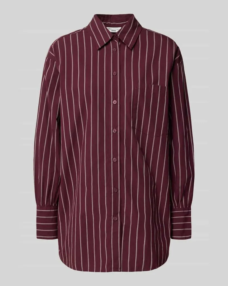 Marc O'Polo Regular Fit Langarmbluse aus reiner Baumwolle Bordeaux