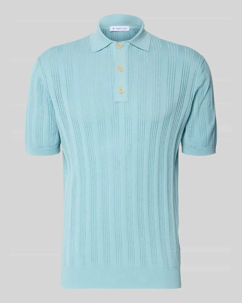 Manuel Ritz Slim Fit Poloshirt mit Knopfleiste Aqua