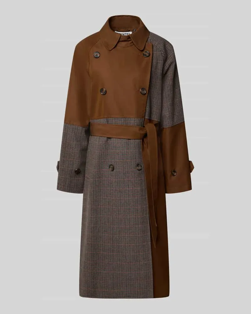 Essentiel Loose Fit Mantel aus Woll-Mix Modell 'KAGU Mittelbraun