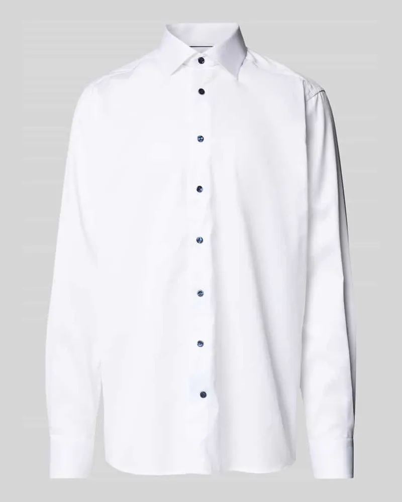 Eton Regular Fit Business-Hemd mit Knopfleiste Weiss