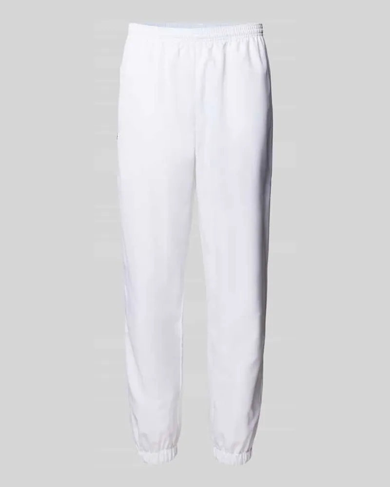 Lacoste Relaxed Fit Trainingshose mit Label-Badge Weiss