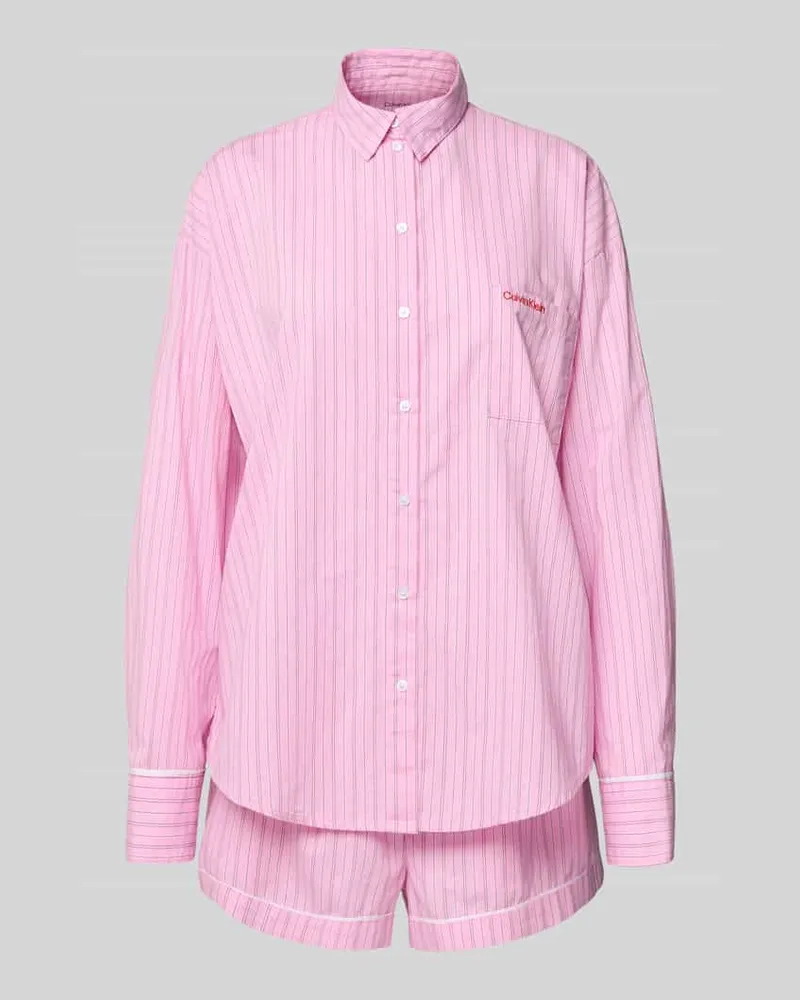 Calvin Klein Pyjama mit Label-Stitching Pink