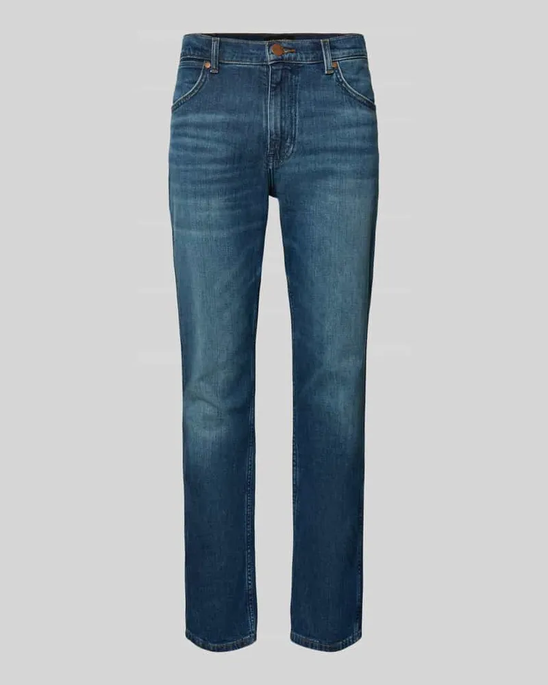 Wrangler Straight Fit Jeans im 5-Pocket-Design Modell 'Greensboro Jeansblau