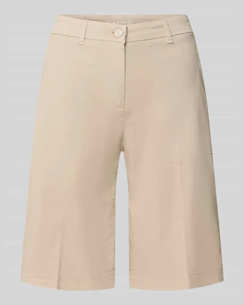 Cambio Regular Fit Bermudas aus Baumwoll-Mix Modell 'STELLA Beige