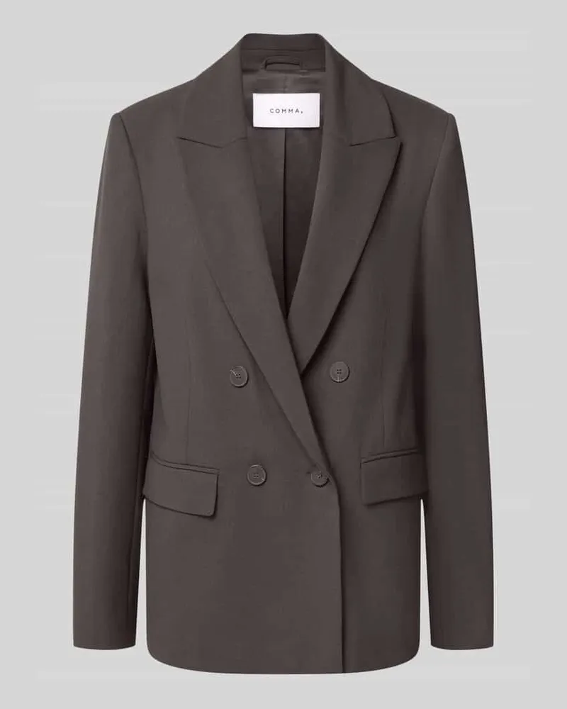 COMMA Oversized Blazer mit Reverskragen Dunkelbraun