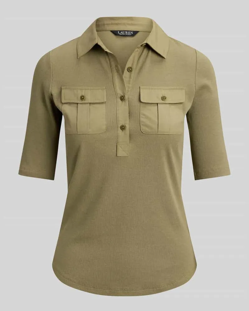 Ralph Lauren Slim Fit T-Shirt aus Baumwoll-Mix Modell 'HAIDELLE Khaki