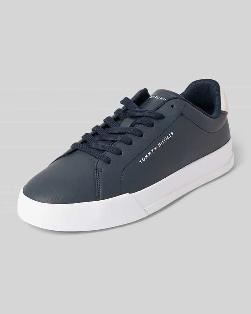 Tommy Hilfiger Low Top Sneaker aus Leder-Mix Dunkelblau