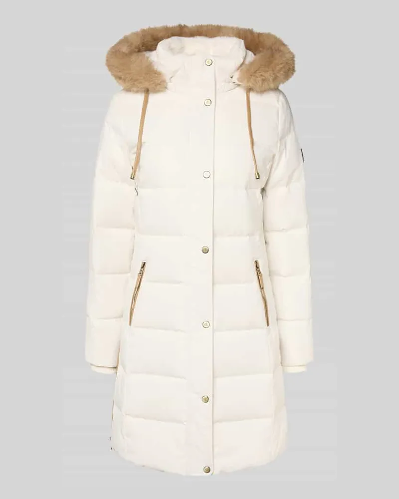 Ralph Lauren Steppmantel mit Reißverschlusstaschen Ecru