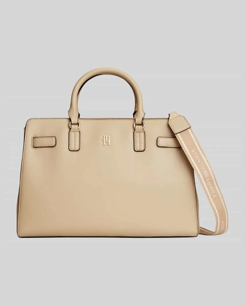 Tommy Hilfiger Henkeltasche mit abnehmbaren Schulterriemen Beige