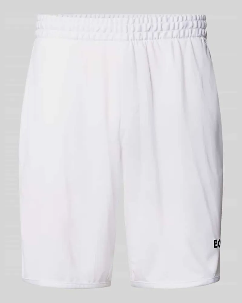 HUGO BOSS Relaxed Fit Sport-Shorts mit Logo-Print Modell 'SH_TOC SPIN 9 INCH Weiss