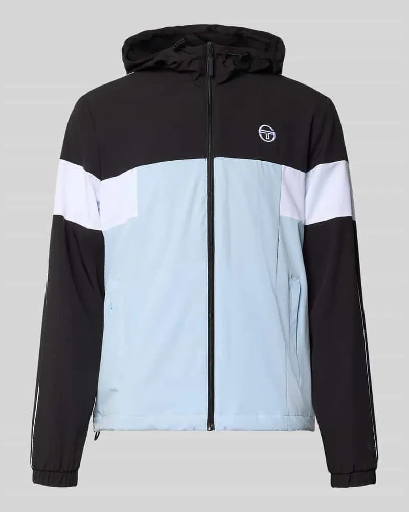 Sergio Tacchini Regular Fit Jacke mit Logo-Stitching Modell 'Caspio Black