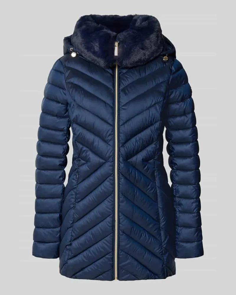 Michael Kors Steppjacke mit Steppnähten und Kapuze Dunkelblau