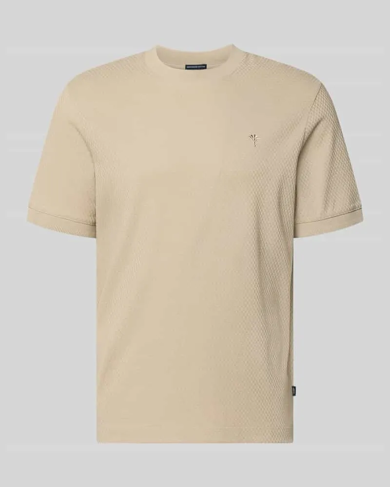 JOOP! Regular Fit T-Shirt mit Strukturmuster Modell 'Tangur Beige