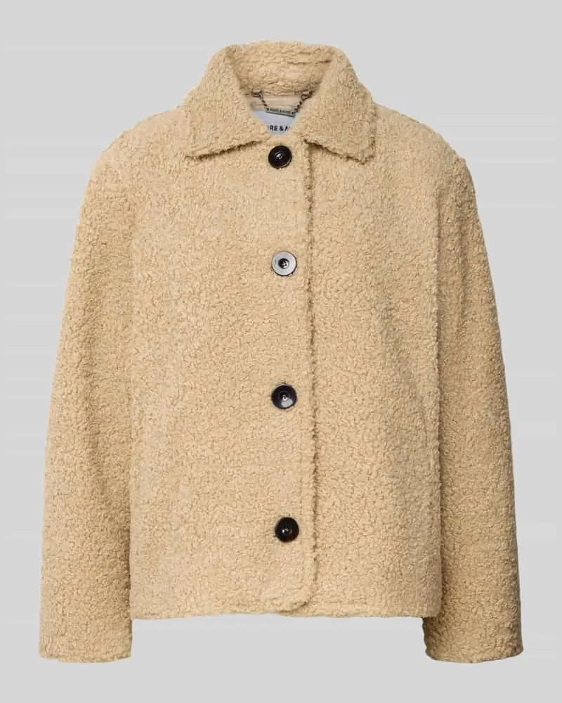 More & More Relaxed Fit Teddy Jacke Sand