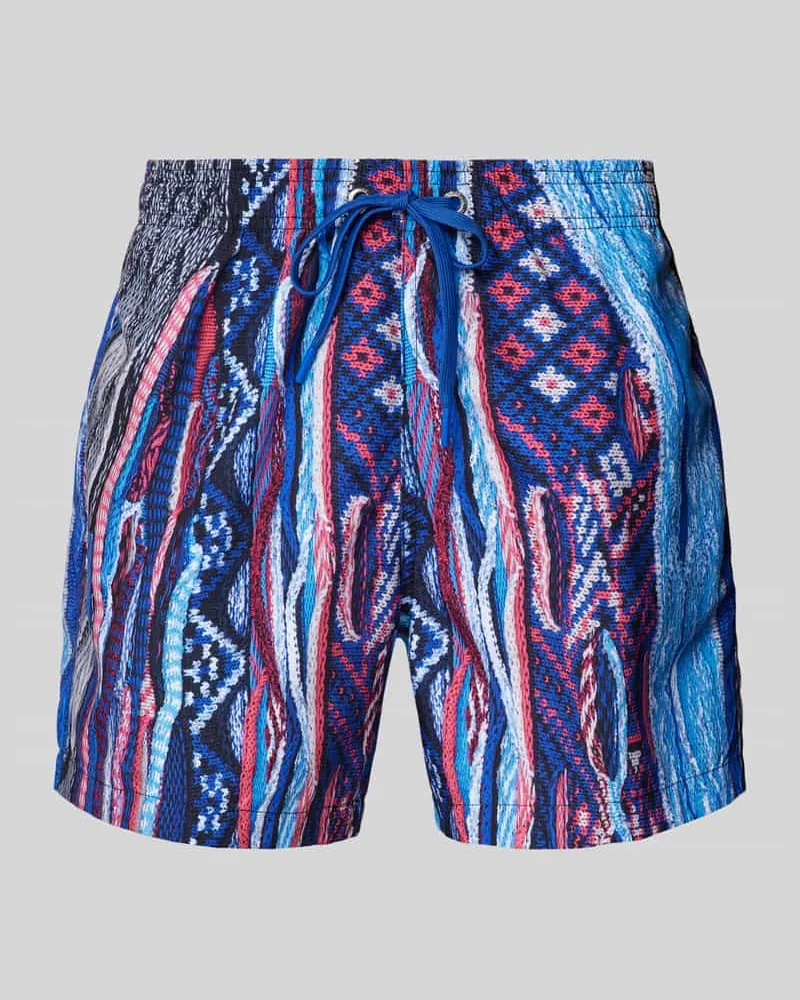 Carlo Colucci Regular Fit Badehose mit Tunnelzug Blau