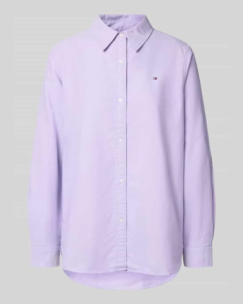 Tommy Hilfiger Regular Fit Bluse aus reiner Baumwolle Modell 'OXFORD Lavender