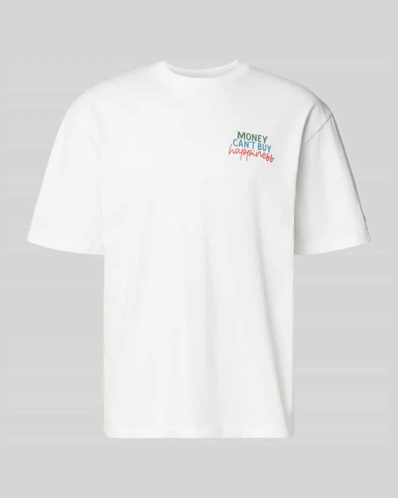 MC2 Saint Barth T-Shirt mit Statement-Print und Rundhalsausschnitt Weiss