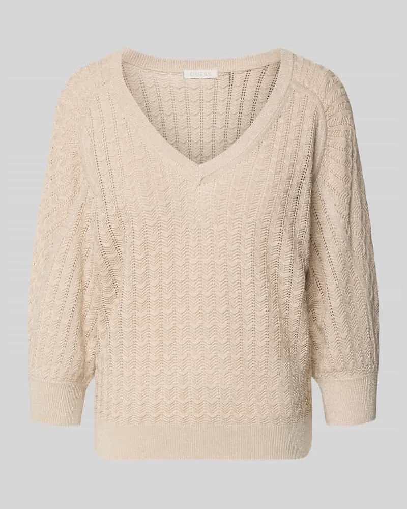 Guess Relaxed Fit Sweatshirt aus Viskose-Mix Modell 'Rosalyn Beige