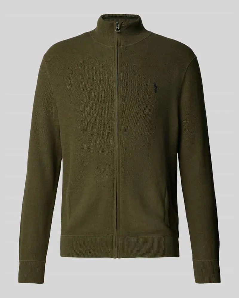 Ralph Lauren Strickjacke mit Reißverschluss Oliv