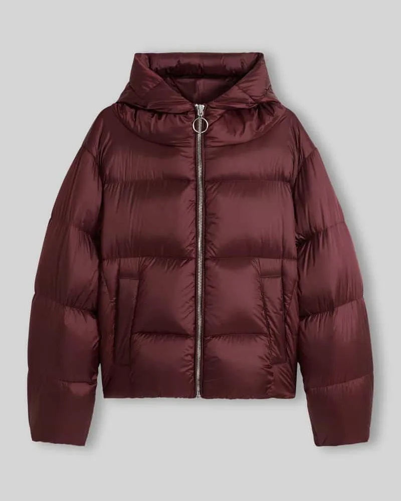 HUGO BOSS Relaxed Fit Daunenjacke mit Kapuzenkragen Modell 'Francesca-2 Bordeaux