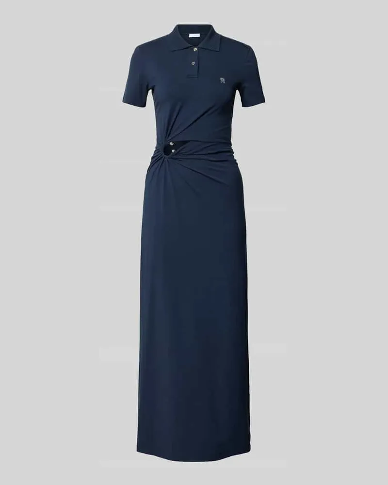 Paco Rabanne Slim Fit Maxikleid mit Polokragen Blau