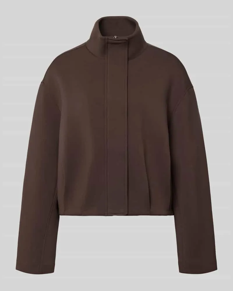 COMMA Boxy Kurzblazer mit Stehkragen Dunkelbraun
