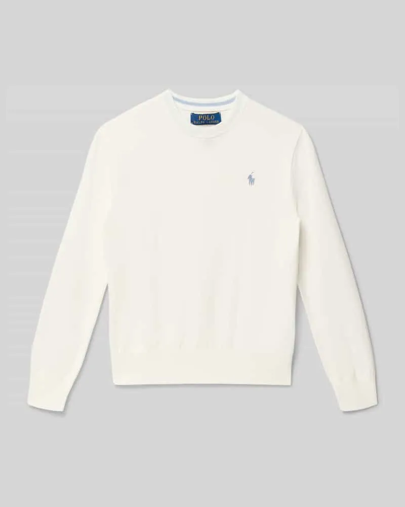 Ralph Lauren Regular Fit Pullover aus reiner Baumwolle Ecru