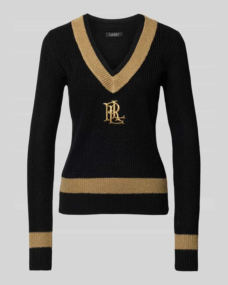 Ralph Lauren Strickpullover mit Label-Stitching Modell 'MEREN Gold