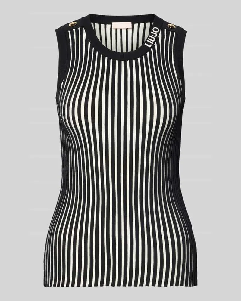 Liu Jo Stricktop aus Viskose-Mix mit Zierknöpfen Black