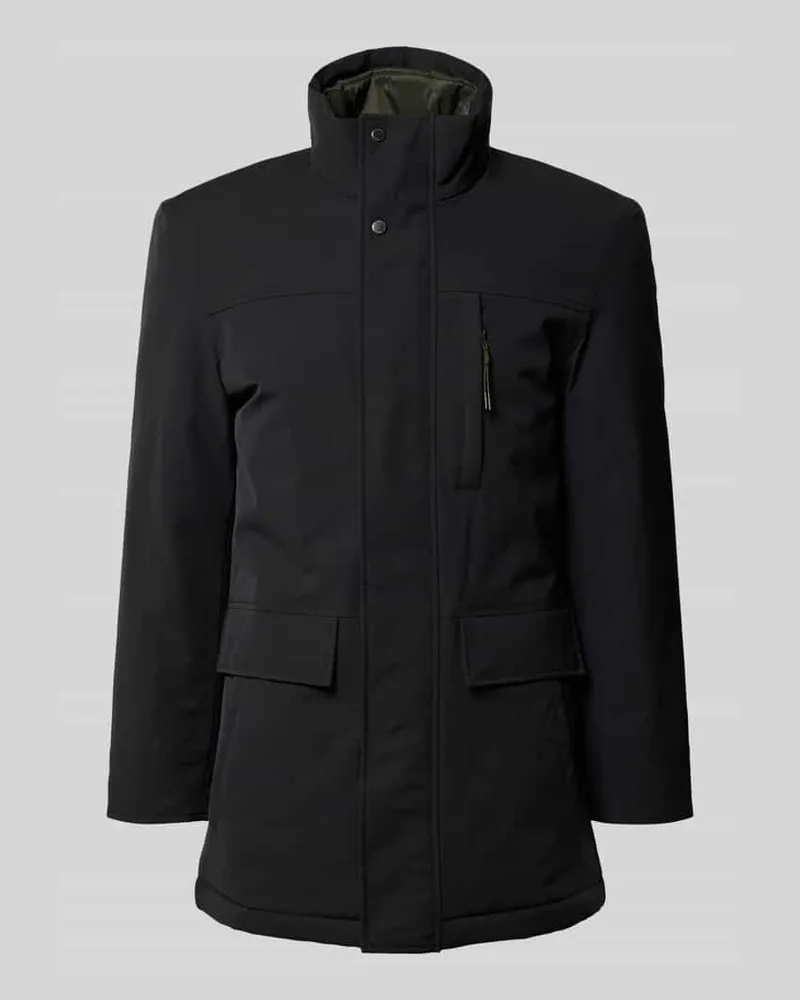 Christian Berg Jacke mit Stehkragen und Pattentaschen Black