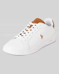 Ralph Lauren Ledersneaker mit Label-Details Weiss