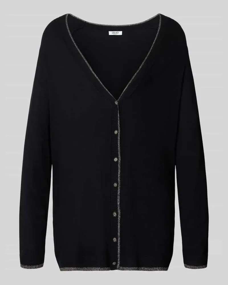 Liu Jo Relaxed Fit Cardigan aus Viskose-Mix Modell 'Aperta Black