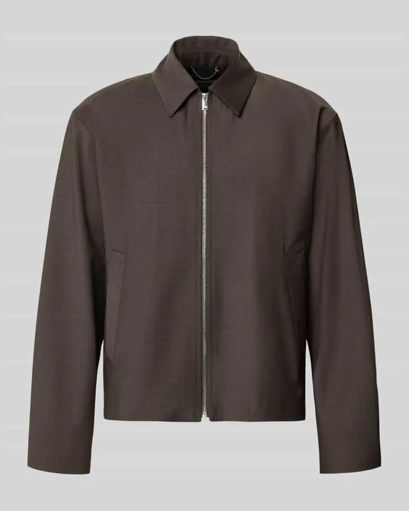 Drykorn Regular Fit Hemdjacke mit Reißverschluss Modell 'RIKKO Dunkelbraun