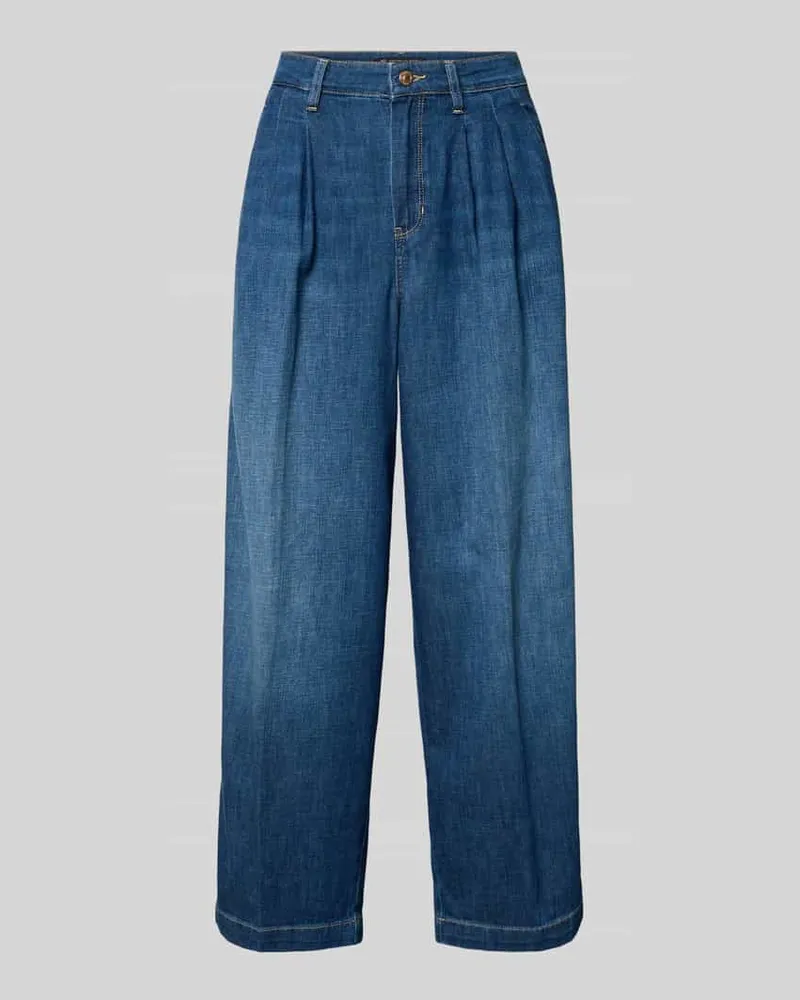 RAFFAELLO ROSSI  Wide Fit Jeans mit Leinen-Anteil Modell 'Mayla Dunkelblau