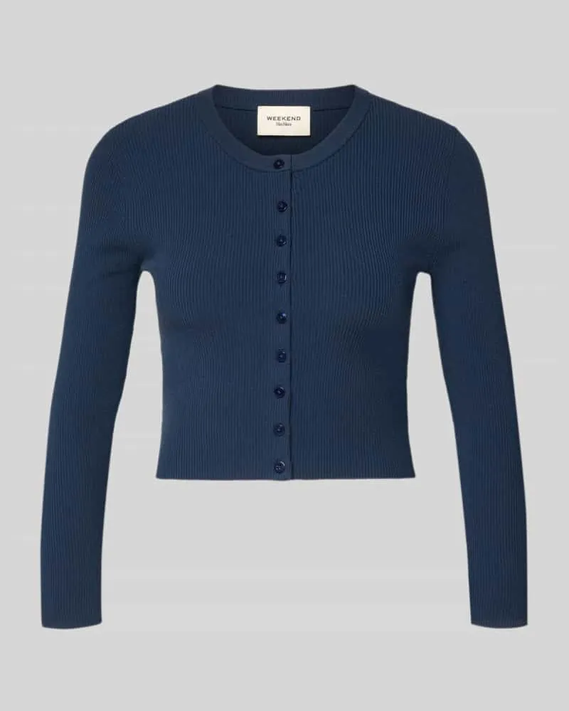 Max Mara Slim Fit Strickjacke aus Viskose-Mix Modell 'WKDTENNIS Dunkelblau