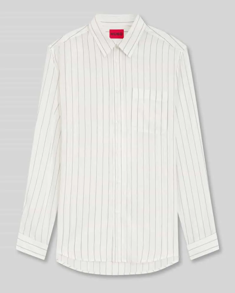 HUGO BOSS Oversized Freizeithemd aus Lyocell Weiss