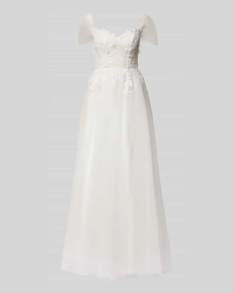 LUXUAR Brautkleid mit Herz-Ausschnitt Offwhite