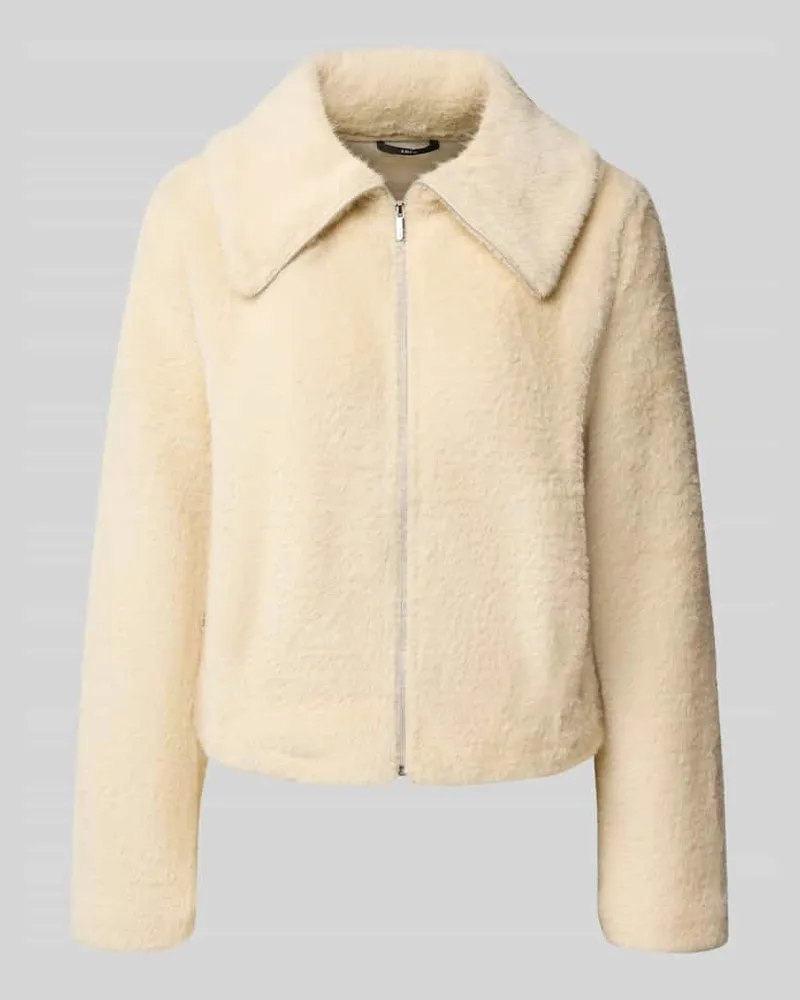 ZERO Regular Fit Blazer aus Kunstfell Ecru