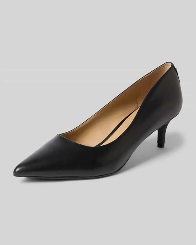 Ralph Lauren Pumps aus Leder mit elastischem Riemen Modell 'ADRIENNE Black