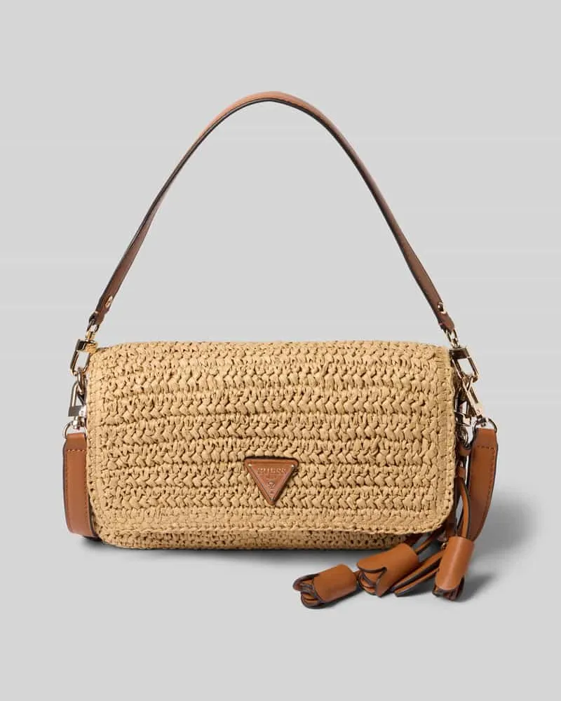 Guess Shoulder Bag in Flecht-Optik Modell 'OFELIA Cognac