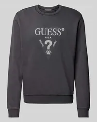 Guess Sweatshirt mit Label-Print Modell 'TREATED Black