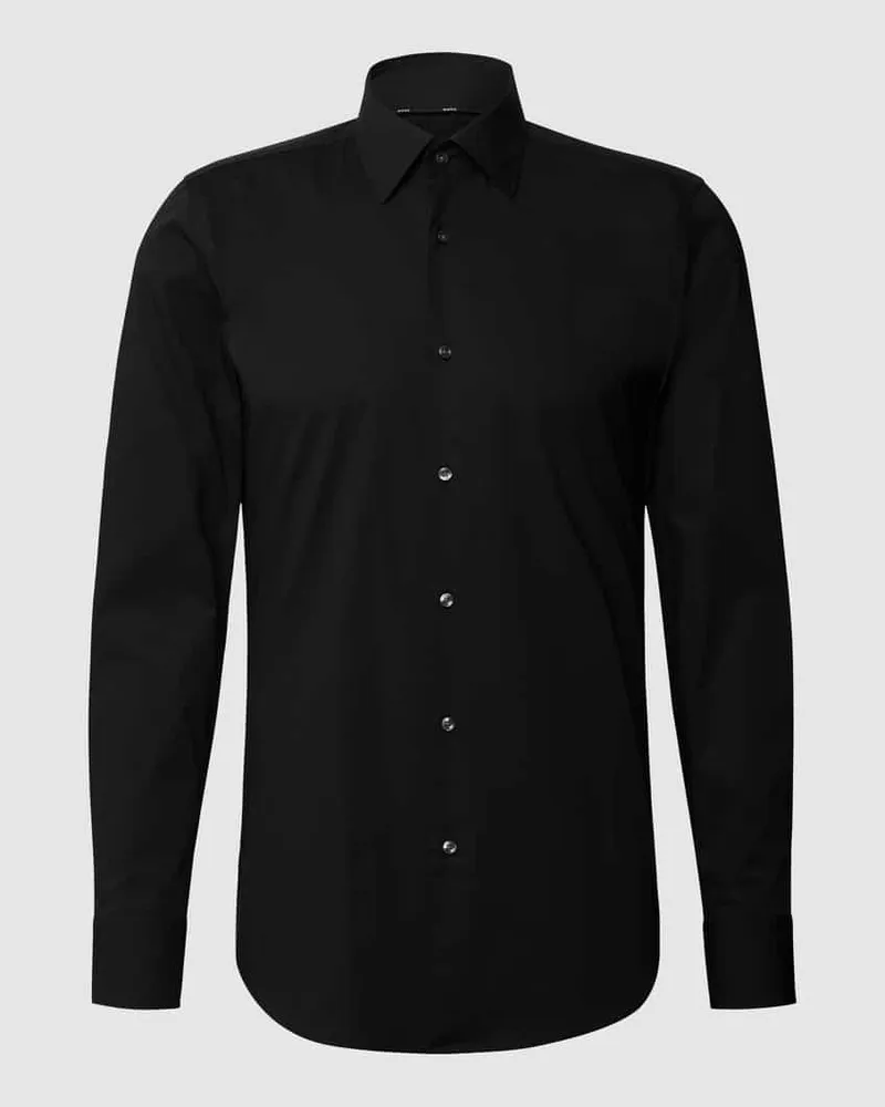 HUGO BOSS Slim Fit Businesshemd aus Popeline mit Stretch-Anteil Black