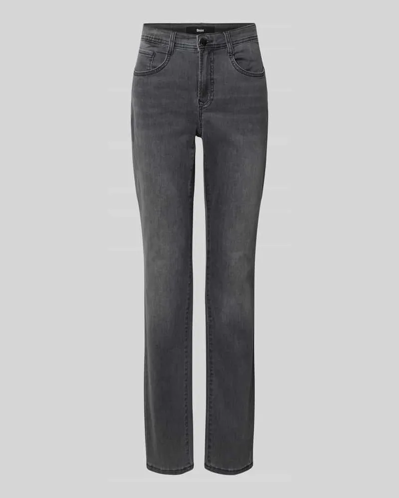 Brax Straight Leg Jeans im 5-Pocket-Design Modell 'MARY Dunkelgrau
