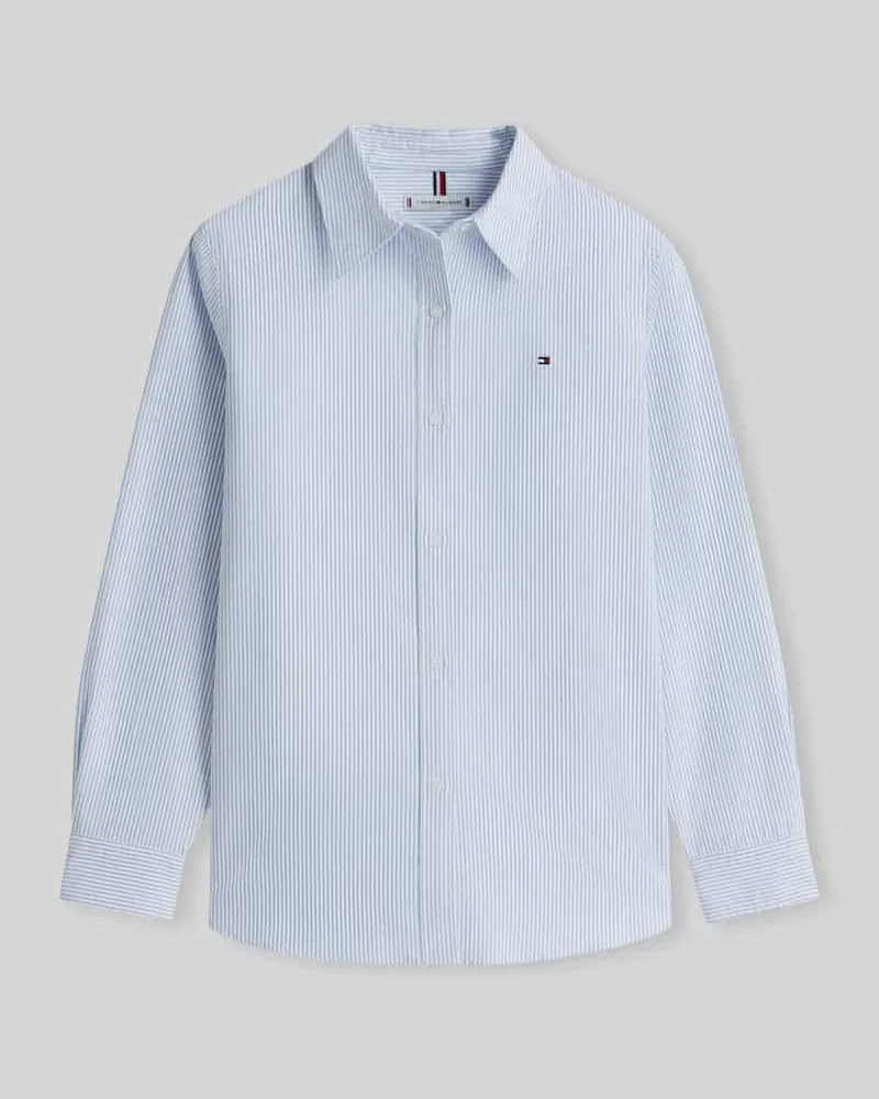 Tommy Hilfiger Regular Fit Freizeithemd aus reiner Baumwolle Hellblau