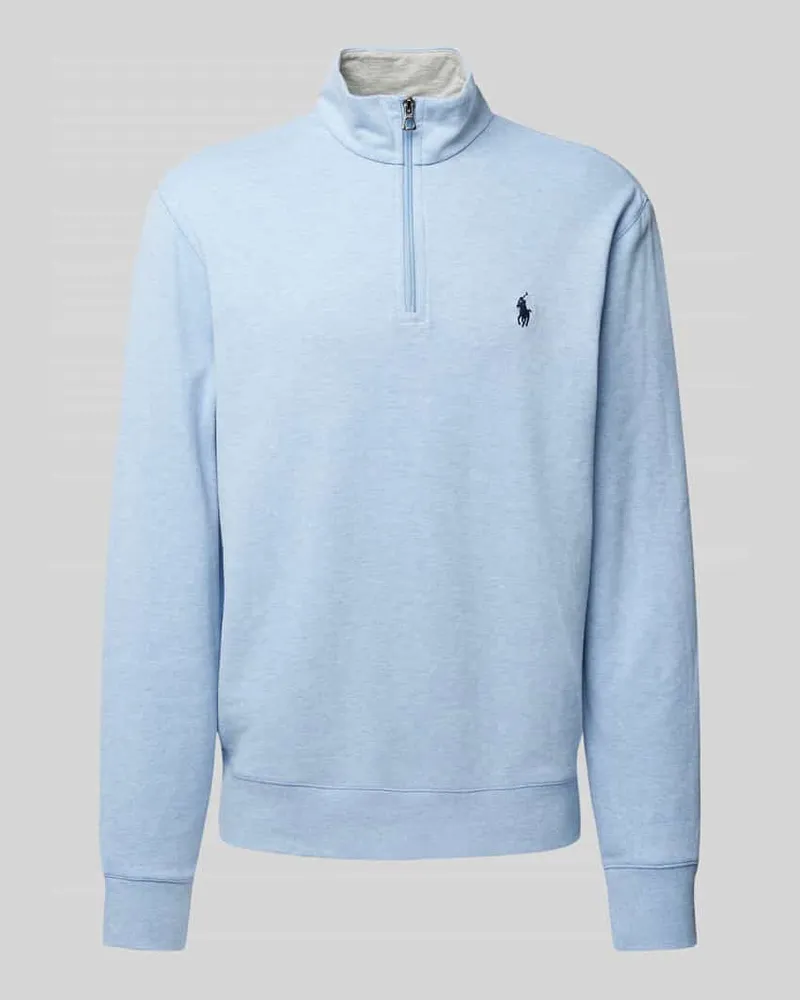 Ralph Lauren Sweatshirt mit Label-Stitching Hellblau