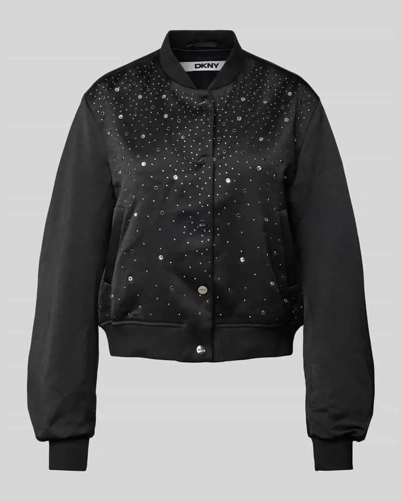 DKNY Bomberjacke mit Strasssteinbesatz Black