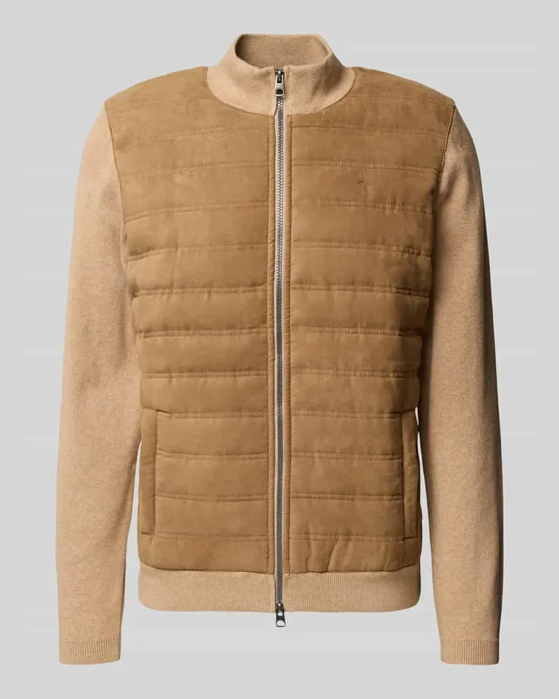 Fynch-Hatton Hybrid Cardigan mit Zweiwege-Reißverschluss Sand