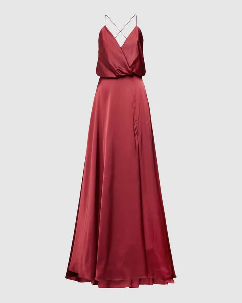 Unique Abendkleid mit Spaghettiträgern Dunkelrot