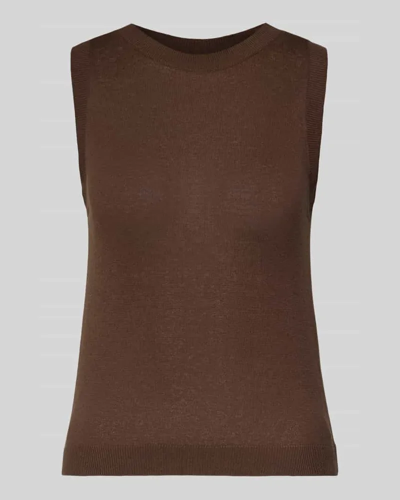 Max Mara Slim Fit Top aus Seiden-Leinen-Mix Modell 'DRIVA Dunkelbraun