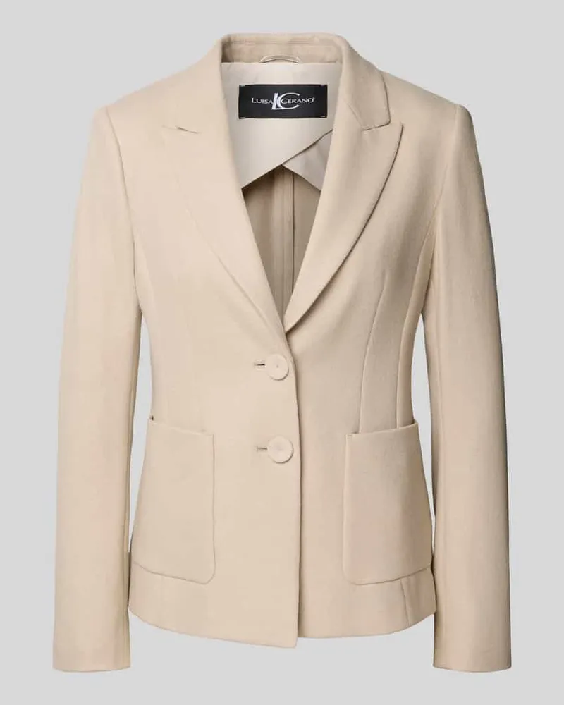 Luisa Cerano Slim Fit Blazer aus Woll-Mix mit Reverskragen Beige